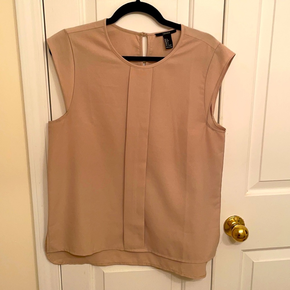 Light Beige Cap Sleeve Blouse